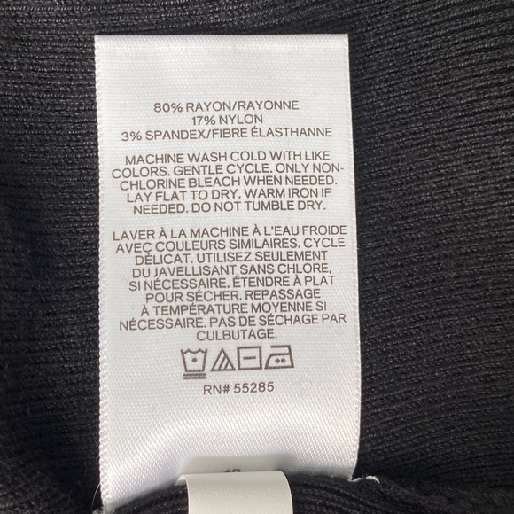 Express Women’s Black Bar Front Fitted Ribbed Knit Sweater - Picture 9 of 9